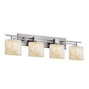 Justice Design Group Alabaster Rocks 4 Light Vanity Light Brushed Nickel