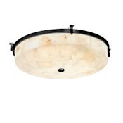 Justice Design Group Alabaster Rocks! 3 Light 21" Wide Flush Mount Ceiling Fixture Matte Black