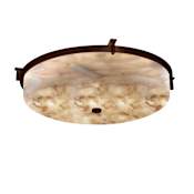 Justice Design Group Alabaster Rocks! 21" Wide LED Flush Mount Ceiling Fixture Dark Bronze