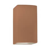 Justice Design Group Ambiance 10" Tall Rectangular Closed Top Outdoor Wall Sconce Adobe