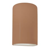 Justice Design Group Ambiance 13" Tall Half Cylinder Closed Top LED Outdoor Wall Sconce Adobe