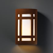 Justice Design Group Ambiance 7.75" ADA Compliant LED Wall Sconce Real Rust