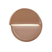 Justice Design Group Ambiance 8" Tall Closed Top LED ADA Outdoor Wall Sconce Adobe