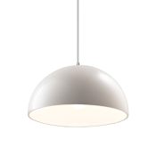 Justice Design Group Radiance 13" Wide LED Pendant with Matte White Ceramic Shade and White Cord Brushed Nickel