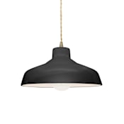 Justice Design Group Radiance 12" Wide LED Pendant with a Ceramic Gloss Black Shade Antique Brass
