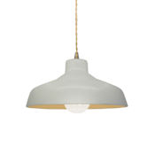 Justice Design Group Radiance 12" Wide Pendant with a Ceramic Matte White and Champagne Gold Shade Antique Brass