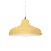 Justice Design Group Radiance 12" Wide Pendant with a Ceramic Muted Yellow Shade Antique Brass