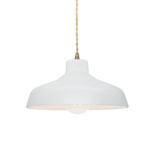 Justice Design Group Radiance 12" Wide LED Pendant with a Ceramic Gloss White Shade Antique Brass