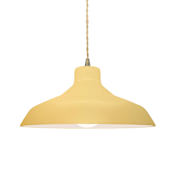 Justice Design Group Radiance 14" Wide Pendant with a Ceramic Muted Yellow Shade Antique Brass