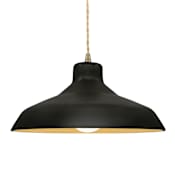 Justice Design Group Radiance 16" Wide LED Pendant with a Ceramic Carbon Matte Black and Champagne Gold Shade Antique Brass