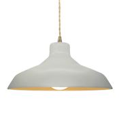 Justice Design Group Radiance 16" Wide LED Pendant with a Ceramic Matte White and Champagne Gold Shade Antique Brass