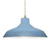 Justice Design Group Radiance 16" Wide LED Pendant with a Ceramic Sky Blue Shade Antique Brass