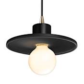 Justice Design Group Radiance 7" Wide Mini Pendant with Black Cord and Carbon Matte Black Shade Antique Brass / Carbon Matte Black