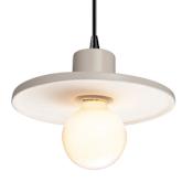 Justice Design Group Radiance 8" Wide Pendant with a Ceramic Matte White Shade Matte Black