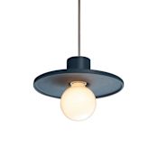 Justice Design Group Radiance 8" Wide Mini Pendant with Midnight Sky Ceramic Shade Brushed Nickel