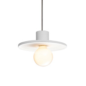 Justice Design Group Radiance 8" Wide Mini Pendant with Gloss White Ceramic Shade Brushed Nickel