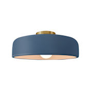 Justice Design Group Radiance Collection - Spire 13" Wide LED Semi-Flush Ceiling Fixture with Midnight Sky with Matte White Interior Shade Brushed Brass