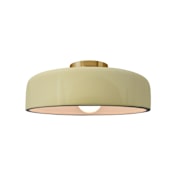 Justice Design Group Radiance Collection - Spire 13" Wide LED Semi-Flush Ceiling Fixture with Vanilla Gloss Shade Brushed Brass
