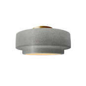 Justice Design Group Radiance Collection - Tier 12" Wide Semi-Flush Ceiling Fixture with Antique Silver Shade Brushed Brass