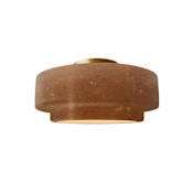 Justice Design Group Radiance Collection - Tier 12" Wide Semi-Flush Ceiling Fixture with Rust Patina Shade Brushed Brass