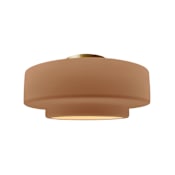 Justice Design Group Radiance Collection - Tier 15" Wide Semi-Flush Ceiling Fixture with Adobe Shade Brushed Brass