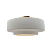 Justice Design Group Radiance Collection - Tier 15" Wide Semi-Flush Ceiling Fixture with Bisque Shade Brushed Brass
