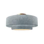 Justice Design Group Radiance Collection - Tier 15" Wide Semi-Flush Ceiling Fixture with Concrete Shade Brushed Brass