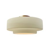 Justice Design Group Radiance Collection - Tier 15" Wide Semi-Flush Ceiling Fixture with Vanilla Gloss Shade Brushed Brass