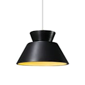 Justice Design Group Radiance Collection - Trapezoid 11" Wide LED Pendant with Carbon Matte Black with Champagne Gold Interior Shade Antique Brass