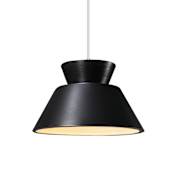 Justice Design Group Radiance Collection - Trapezoid 11" Wide Pendant with Carbon Matte Black Shade Antique Brass