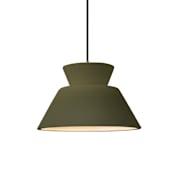 Justice Design Group Radiance Collection - Trapezoid 11" Wide Pendant with Matte Green Shade Brushed Nickel