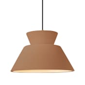Justice Design Group Radiance 9" Tall Pendant with Black Cord Adobe / Antique Brass