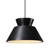 Justice Design Group Radiance Collection - Trapezoid 14" Wide Pendant with Carbon Matte Black Shade Matte Black