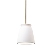 Justice Design Group Radiance Collection - Trapezoid 8" Wide LED Mini Pendant with Bisque Shade Antique Brass