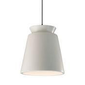 Justice Design Group Radiance Collection - Trapezoid 14" Wide Pendant with Bisque Shade Matte Black