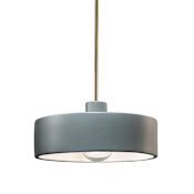 Justice Design Group Radiance 12" Wide Pendant with Pewter Green Ceramic Shade Antique Brass