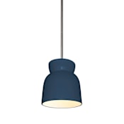 Justice Design Group Radiance 8" Wide Mini Pendant with a Ceramic Midnight Sky Shade Brushed Nickel