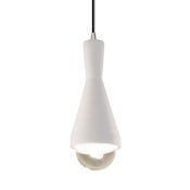 Justice Design Group Radiance 5" Wide Mini Pendant with a Ceramic Bisque Shade Brushed Nickel