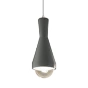 Justice Design Group Radiance 5" Wide LED Mini Pendant with a Ceramic Pewter Green Shade Brushed Nickel