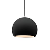 Justice Design Group Radiance 7" Wide LED Mini Pendant with a Ceramic Carbon Matte Black Shade Brushed Nickel