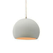 Justice Design Group Radiance 7" Wide LED Mini Pendant with Twisted Beige Cord Antique Brass / Matte White / Champagne Gold