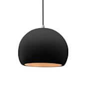 Justice Design Group Radiance 10" Wide Pendant with a Ceramic Carbon Matte Black and Champagne Gold Shade Brushed Nickel