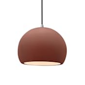 Justice Design Group Radiance 10" Wide Pendant with a Ceramic Canyon Clay Shade Brushed Nickel