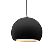 Justice Design Group Radiance 10" Wide LED Pendant with a Ceramic Carbon Matte Black Shade Brushed Nickel