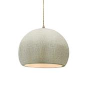 Justice Design Group Radiance 10" Wide LED Pendant with a Ceramic White Crackle Shade Antique Brass