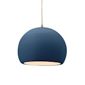 Justice Design Group Radiance 10" Wide LED Pendant with a Ceramic Midnight Sky and Matte White Shade Antique Brass