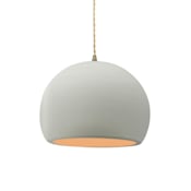 Justice Design Group Radiance 10" Wide LED Pendant with a Ceramic Matte White and Champagne Gold Shade Antique Brass