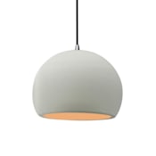 Justice Design Group Radiance 10" Wide LED Pendant with a Ceramic Matte White and Champagne Gold Shade Brushed Nickel