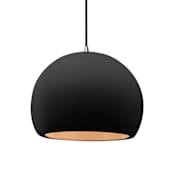 Justice Design Group Radiance 12" Wide Pendant with a Ceramic Carbon Matte Black and Champagne Gold Shade Brushed Nickel