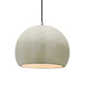 Justice Design Group Radiance 12" Wide Pendant with a Ceramic White Crackle Shade Brushed Nickel
